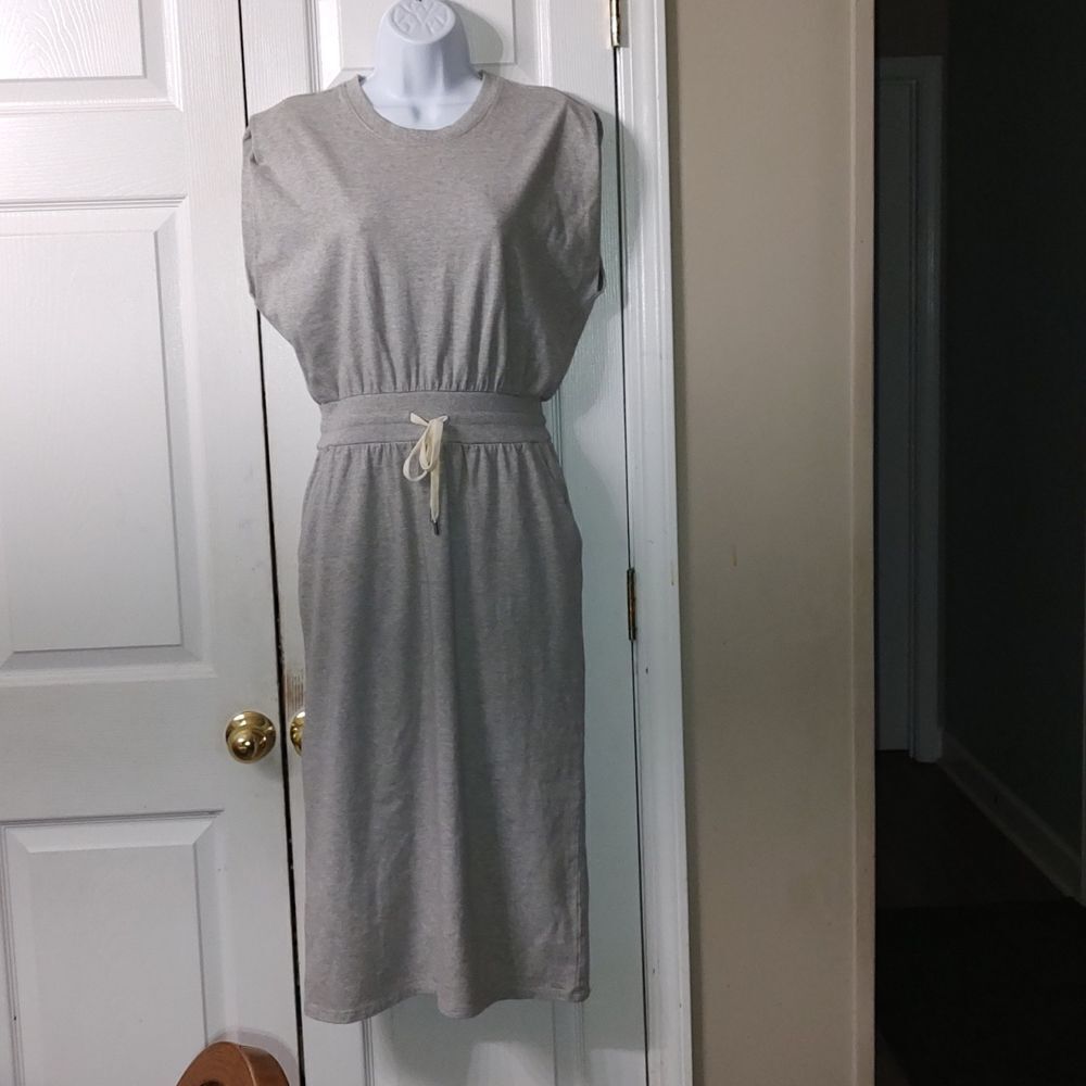 CALIA Women's Extended Shoulder Midi Dress  Gray  Sz S  NWT